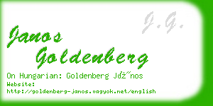 janos goldenberg business card
